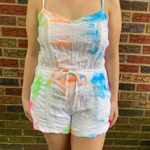 Cotton: On neon tie-dye romper